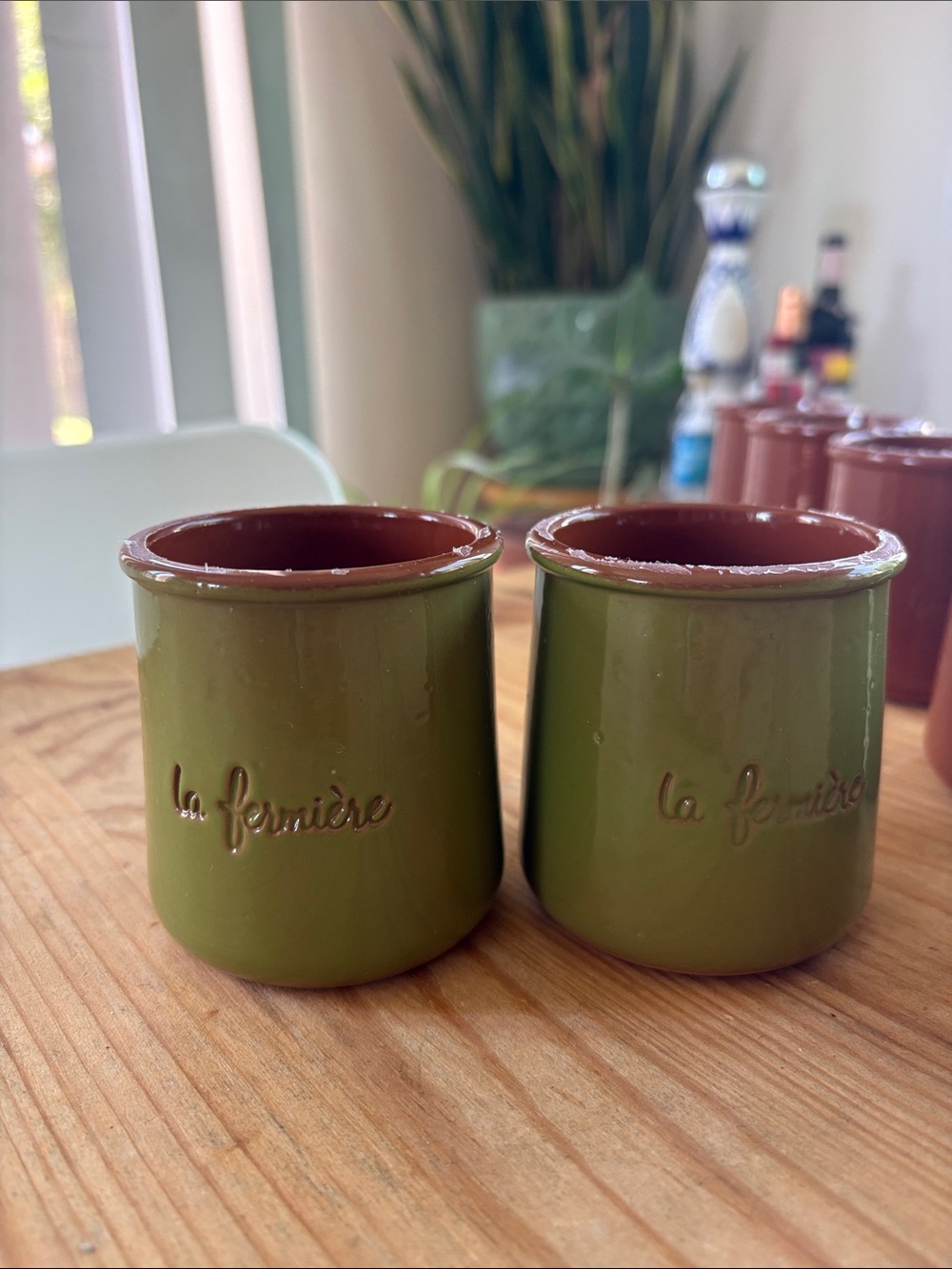 La Fermière Ceramic Storage Jars - Blue, Brown, and Green - Picture 4 of 5